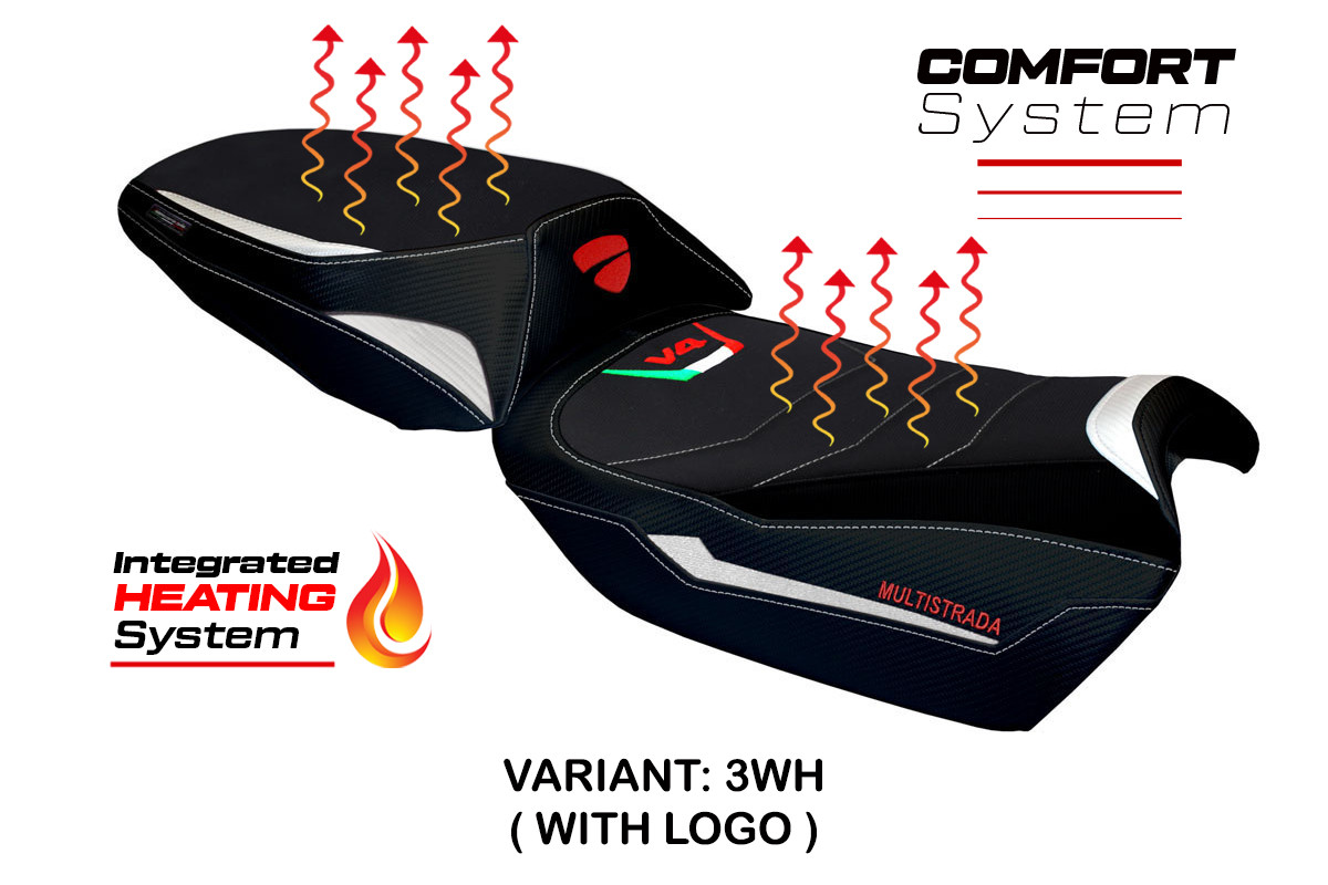 Rivestimento sella riscaldata TPZ Comfort Logo bianco Ducati Multistrada V4 2021-2025