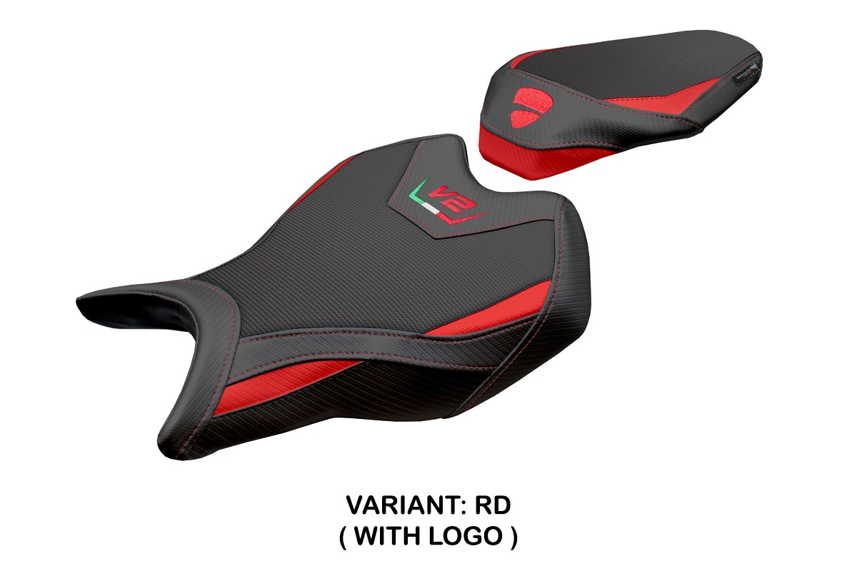 TPZ Asia red Saddle covering Logo Ducati Panigale V2 2025