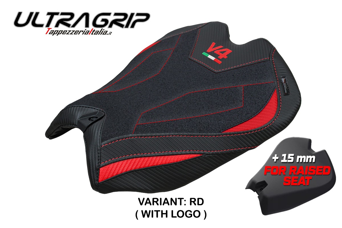 Rivestimento sella TPZ Rialzata Argenta Ultragrip Logo rosso Ducati Panigale V4 2025