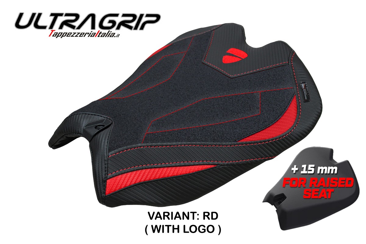 Rivestimento sella TPZ Rialzata Argenta Ultragrip Logo rosso Ducati Panigale V4 2025