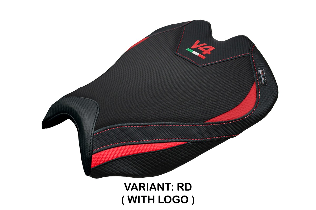 TPZ Alcara red Saddle covering Logo Ducati Streetfighter V4 2025