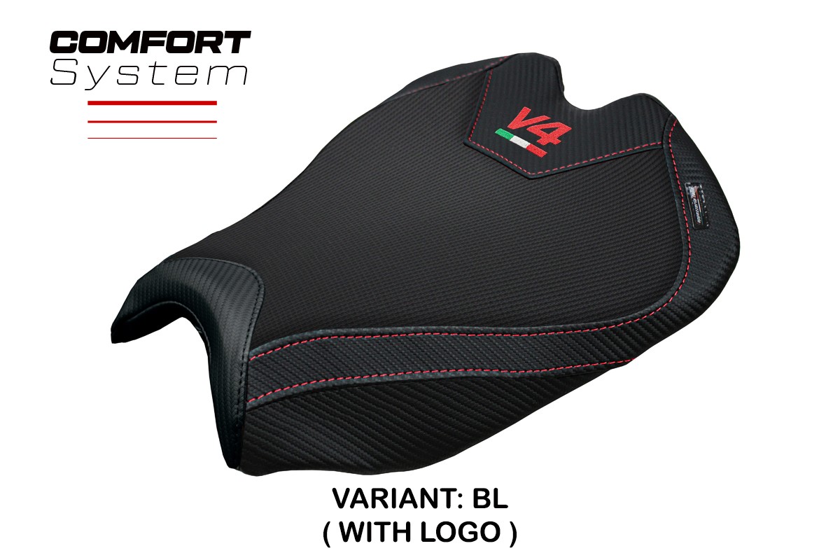 TPZ Alcara Comfort black Saddle covering Logo Ducati Streetfighter V4 2025