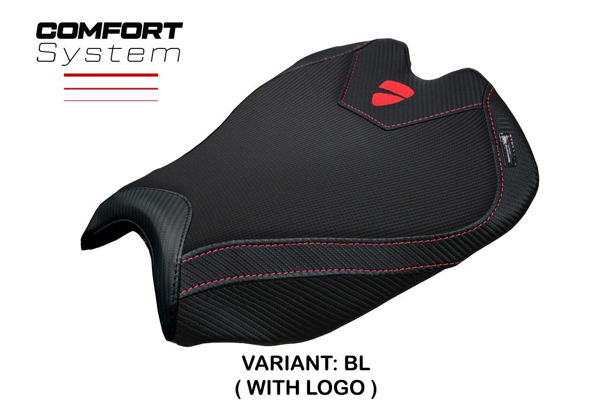 TPZ Alcara Comfort black Saddle covering Logo Ducati Streetfighter V4 2025