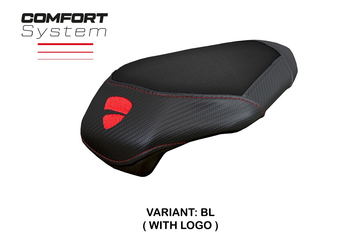 TPZ Alcara Pass Comfort black Saddle covering Logo Ducati Streetfighter V4 2025