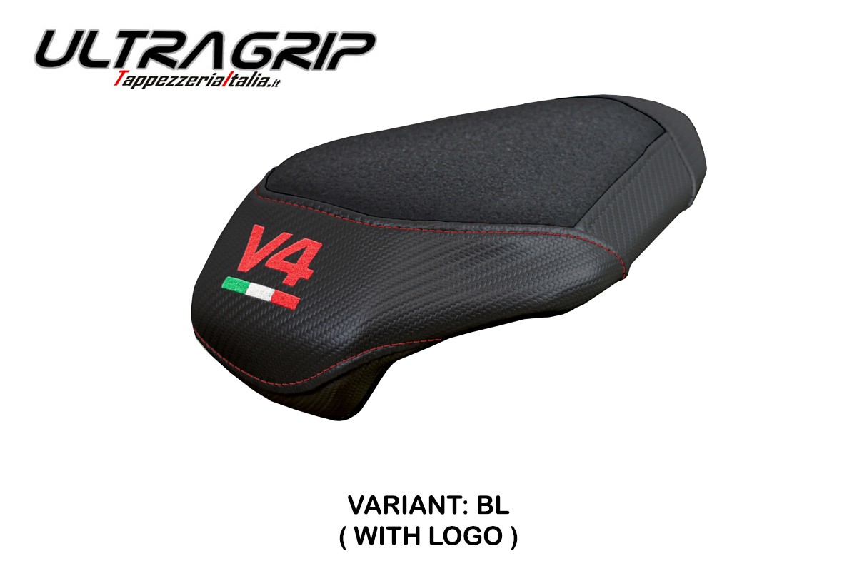 TPZ Alcara Pass Ultragrip black Saddle covering Logo Ducati Streetfighter V4 2025
