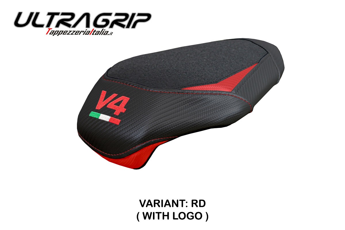 TPZ Alcara Pass Ultragrip red Saddle covering Logo Ducati Streetfighter V4 2025