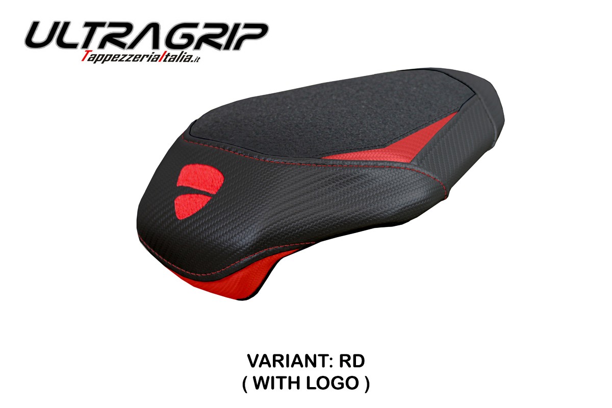 TPZ Alcara Pass Ultragrip red Saddle covering Logo Ducati Streetfighter V4 2025