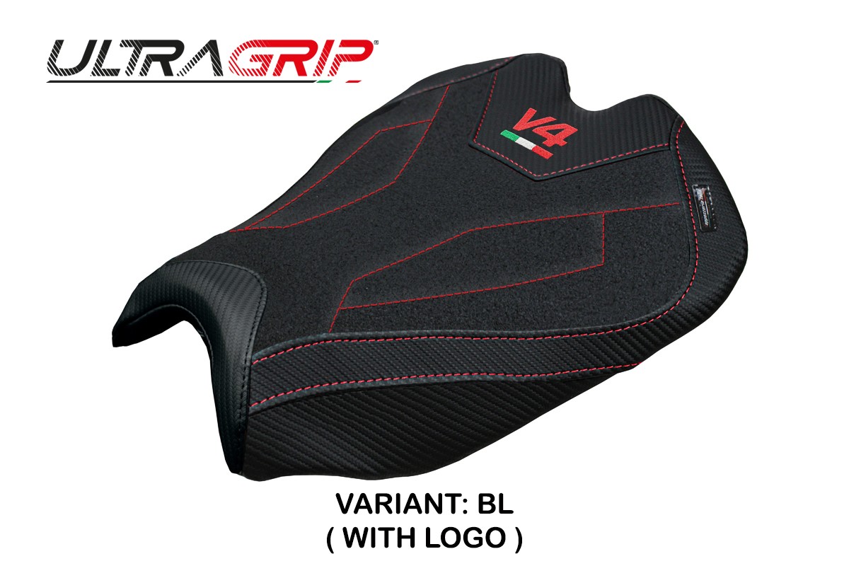 TPZ Alcara Ultragrip black Saddle covering Logo Ducati Streetfighter V4 2025