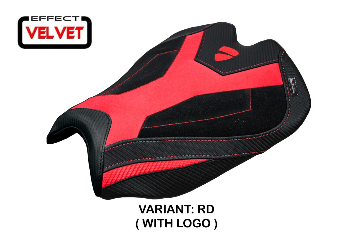 TPZ Alcara Velvet red Saddle covering Logo Ducati Streetfighter V4 2025