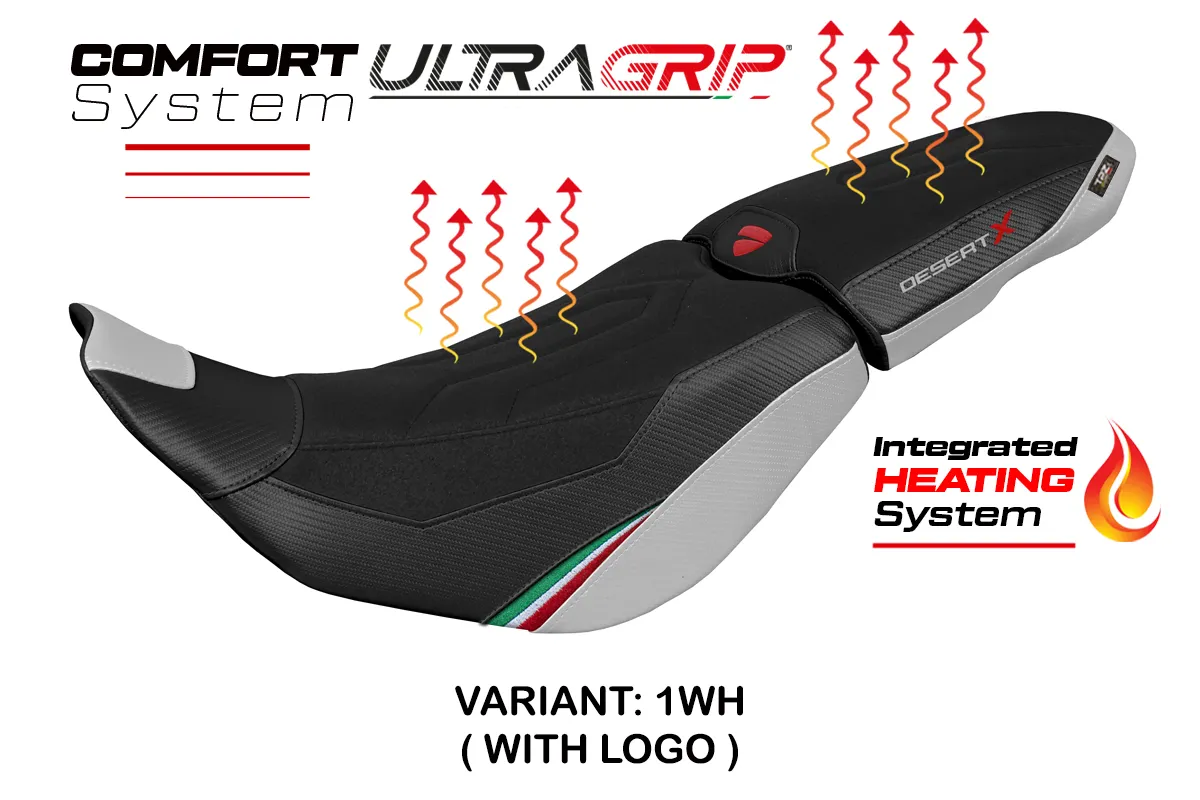 Rivestimento sella riscaldata TPZ Comfort Logo bianco Ducati DesertX 2022-2025