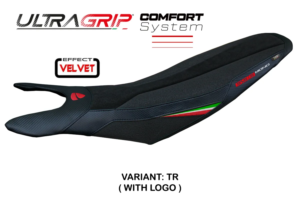 TPZ Cairoli Velvet Comfort Ultragrip tricolor Saddle covering Logo Ducati Hypermotard 698 2024-2025