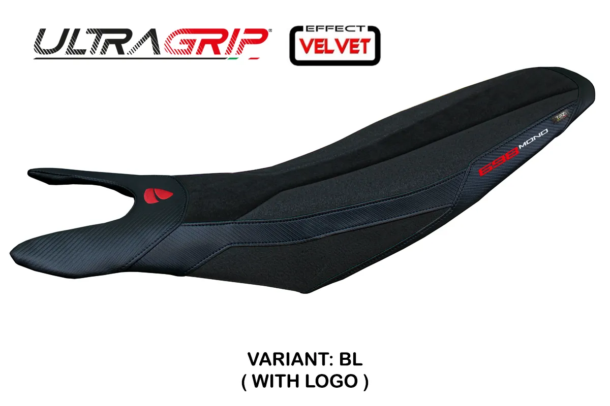 TPZ Cairoli Velvet Ultragrip black Saddle covering Logo Ducati Hypermotard 698 Mono 2024-2025