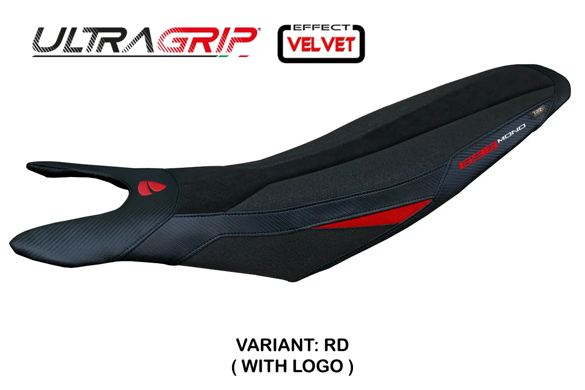 TPZ Cairoli Velvet Ultragrip red Saddle covering Logo Ducati Hypermotard 698 Mono 2024-2025