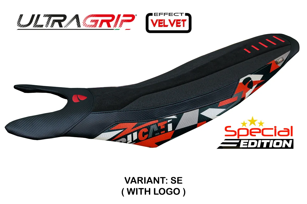 TPZ Cairoli Velvet Ultragrip Special SE Saddle covering Logo Ducati Hypermotard 698 2024-2025