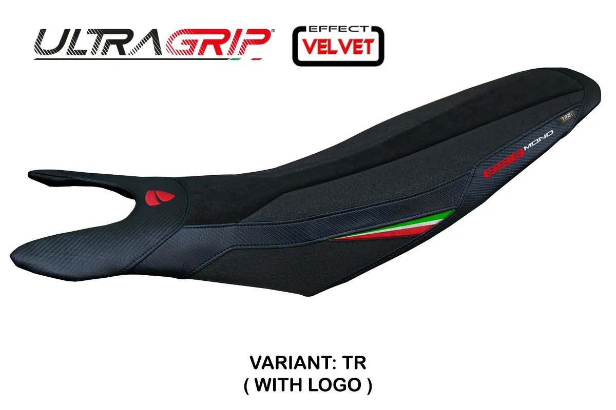TPZ Cairoli Velvet Ultragrip tricolor Saddle covering Logo Ducati Hypermotard 698 Mono 2024-2025