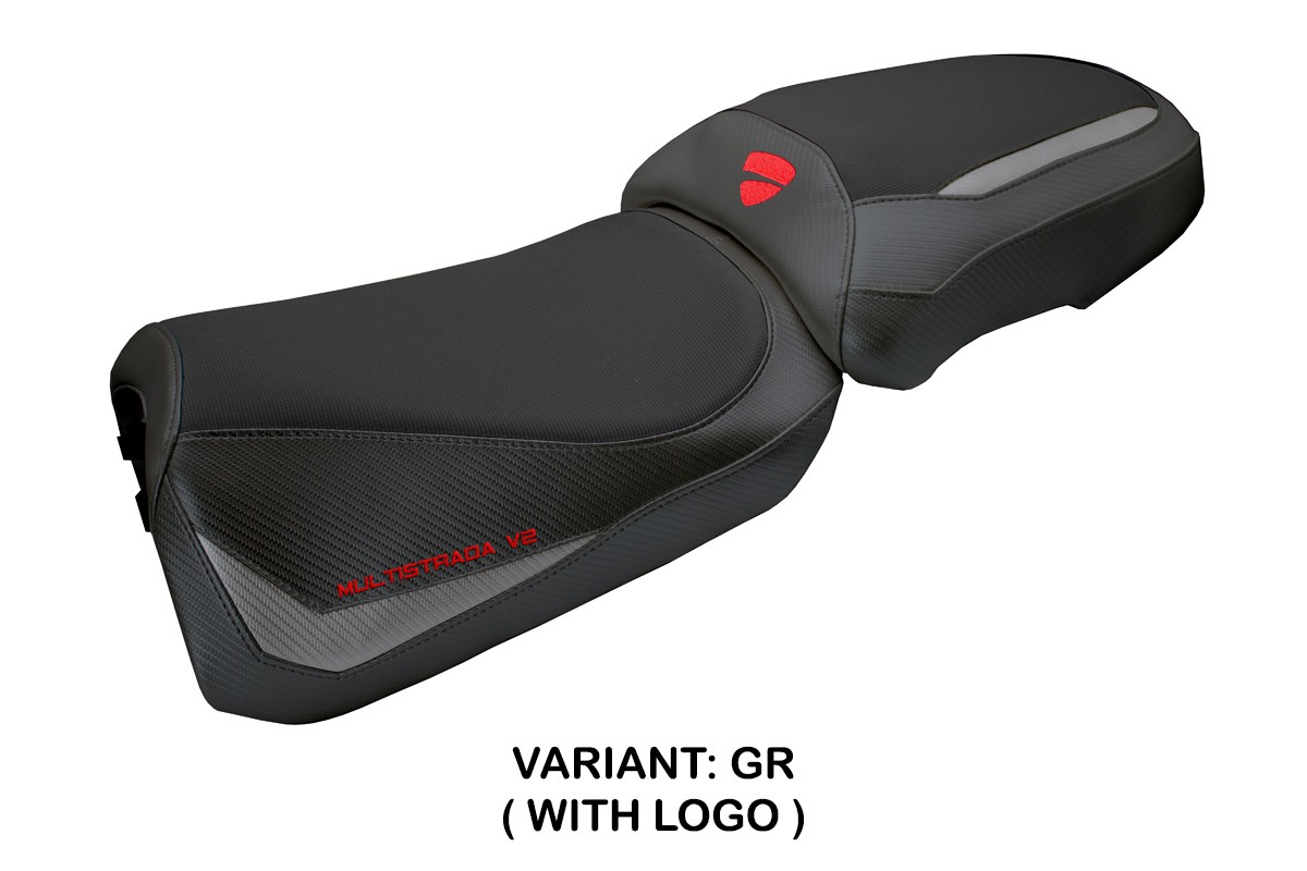 TPZ Aura grey Saddle covering Logo Ducati Multistrada V2 2025