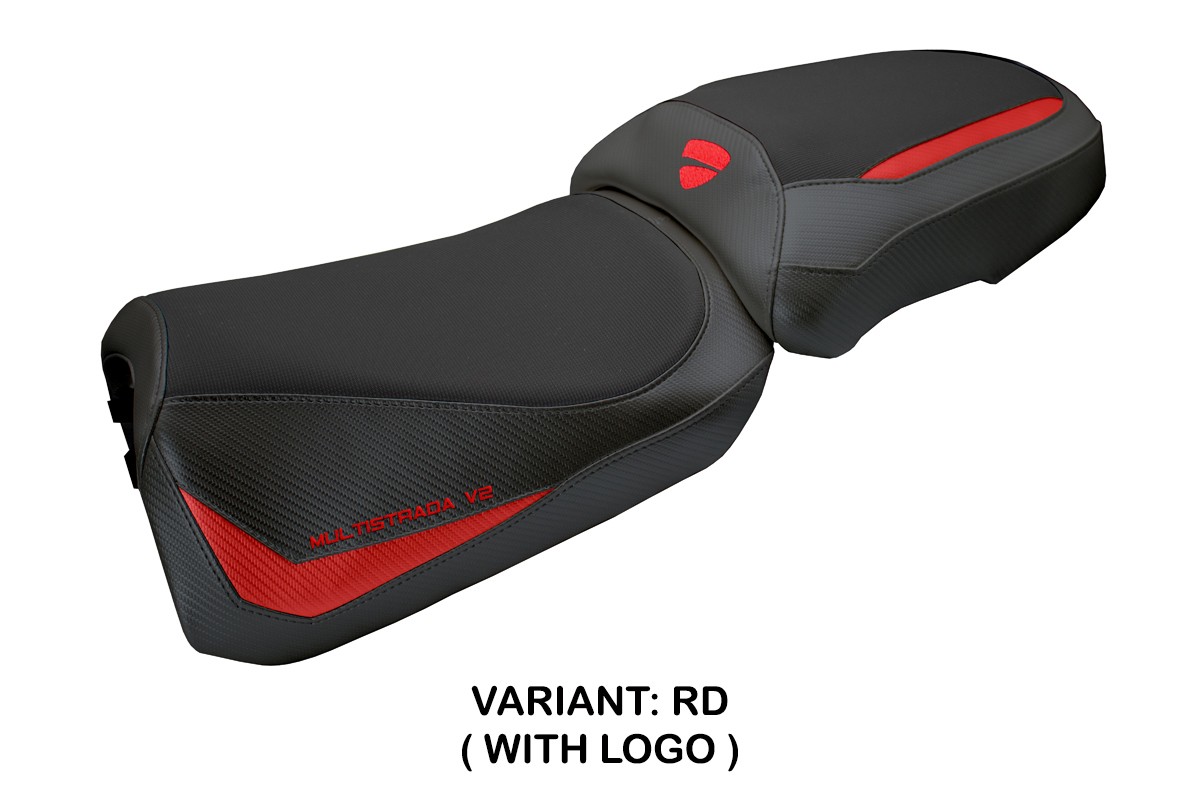 TPZ Aura red Saddle covering Logo Ducati Multistrada V2 2025