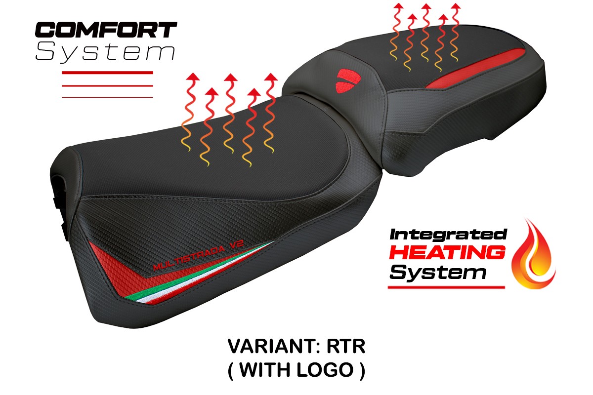 Rivestimento sella riscaldata TPZ Aura Comfort Logo rosso-trico Ducati Multistrada V2 2025