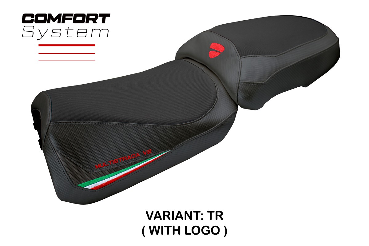 TPZ Aura Comfort tricolor Saddle covering Logo Ducati Multistrada V2 2025