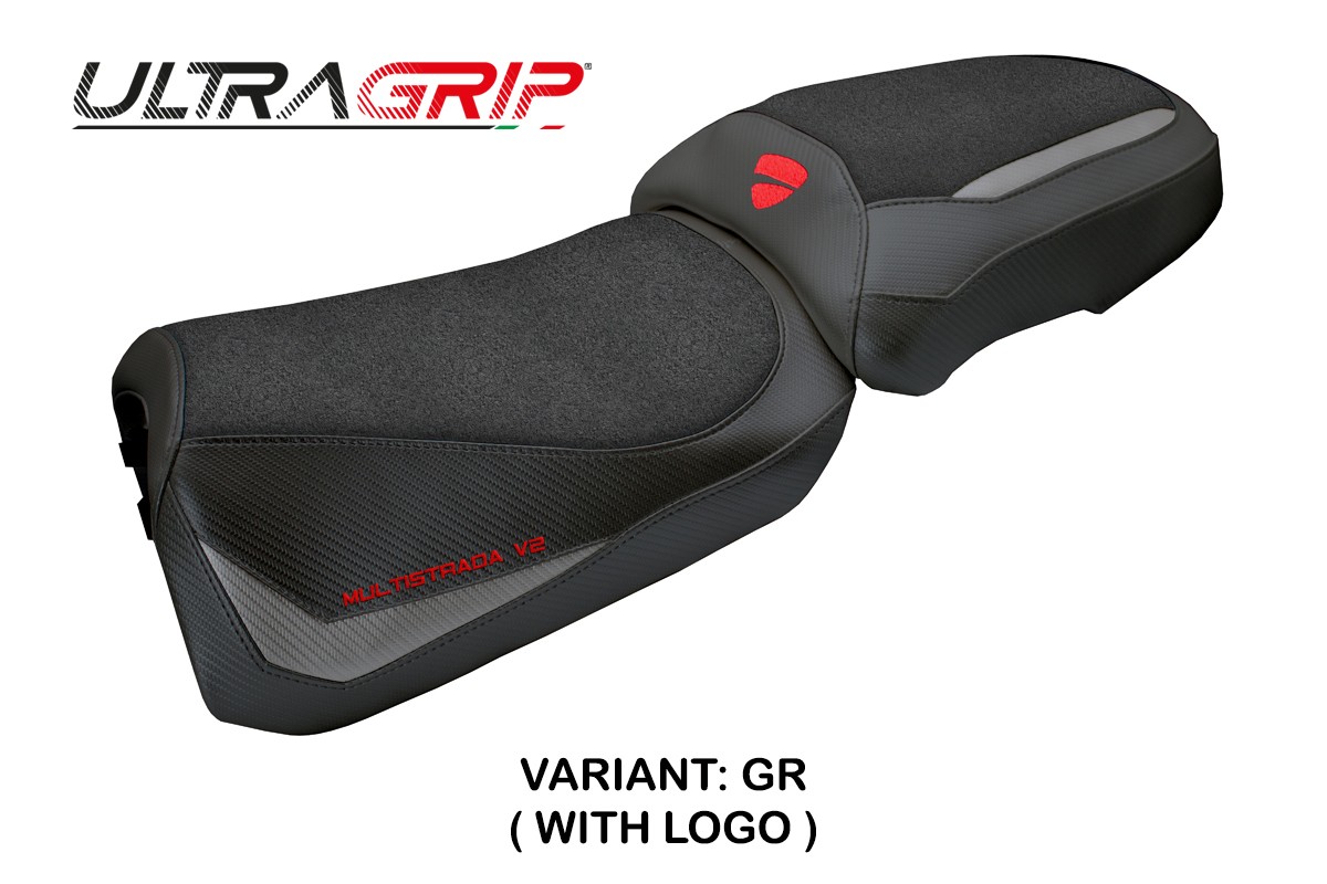 TPZ Aura Ultragrip grey Saddle covering Logo Ducati Multistrada V2 2025