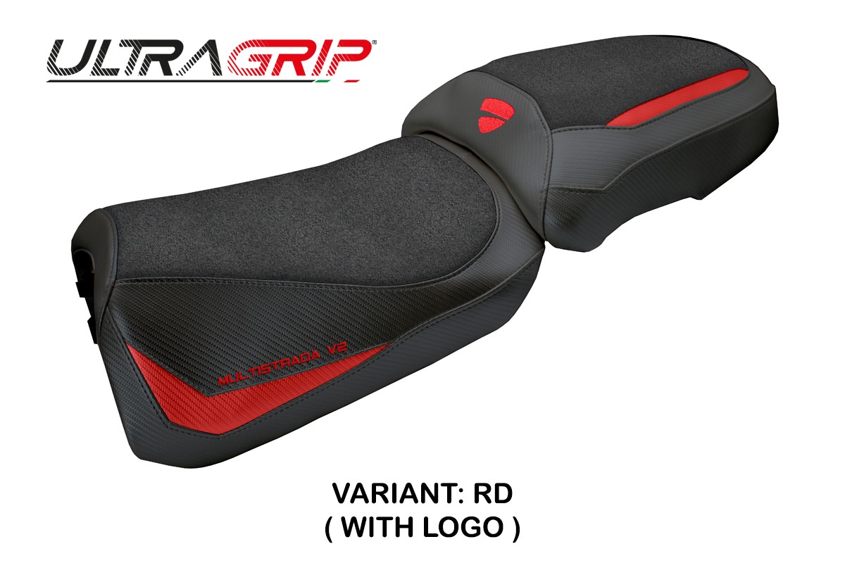 TPZ Aura Ultragrip red Saddle covering Logo Ducati Multistrada V2 2025