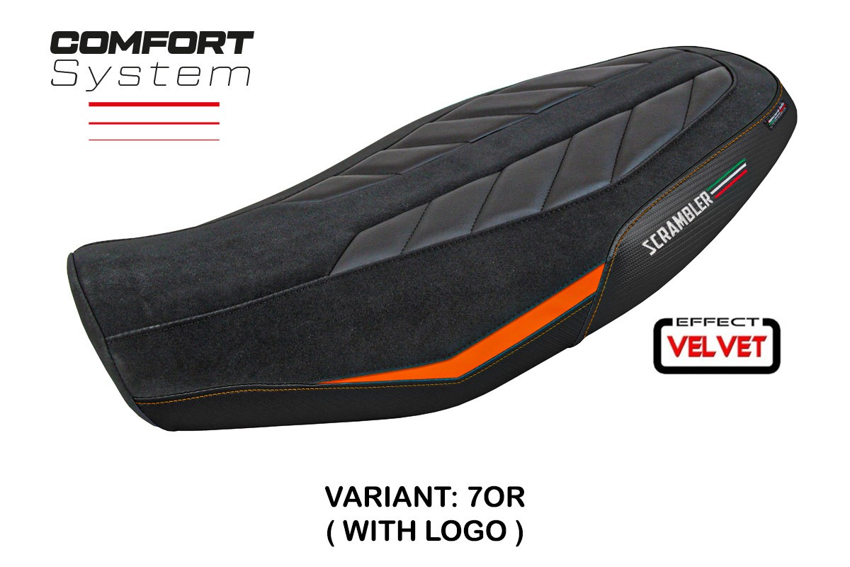 Rivestimento sella TPZ Rimini Comfort Logo arancio Ducati Scrambler 800 2023-2025