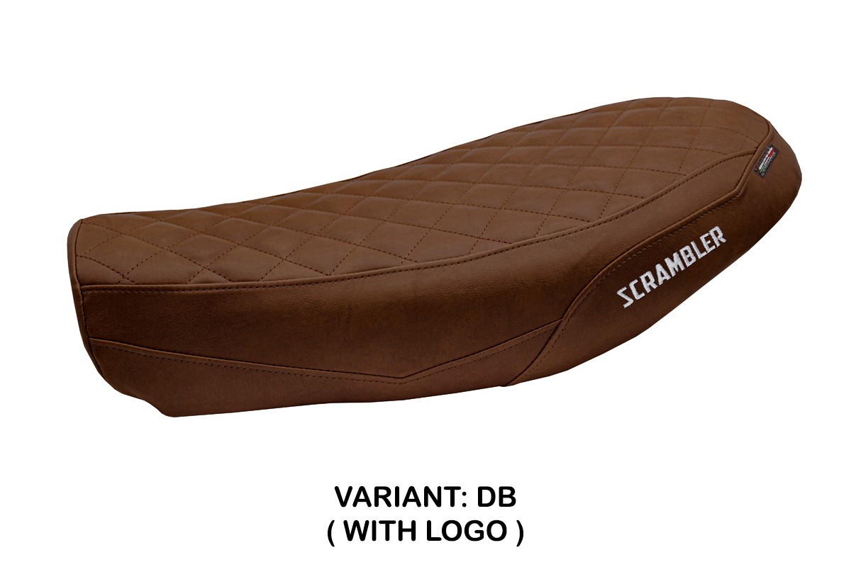 TPZ Antigua dark brown Saddle covering Logo Ducati Scrambler Nightshift 2021-2022