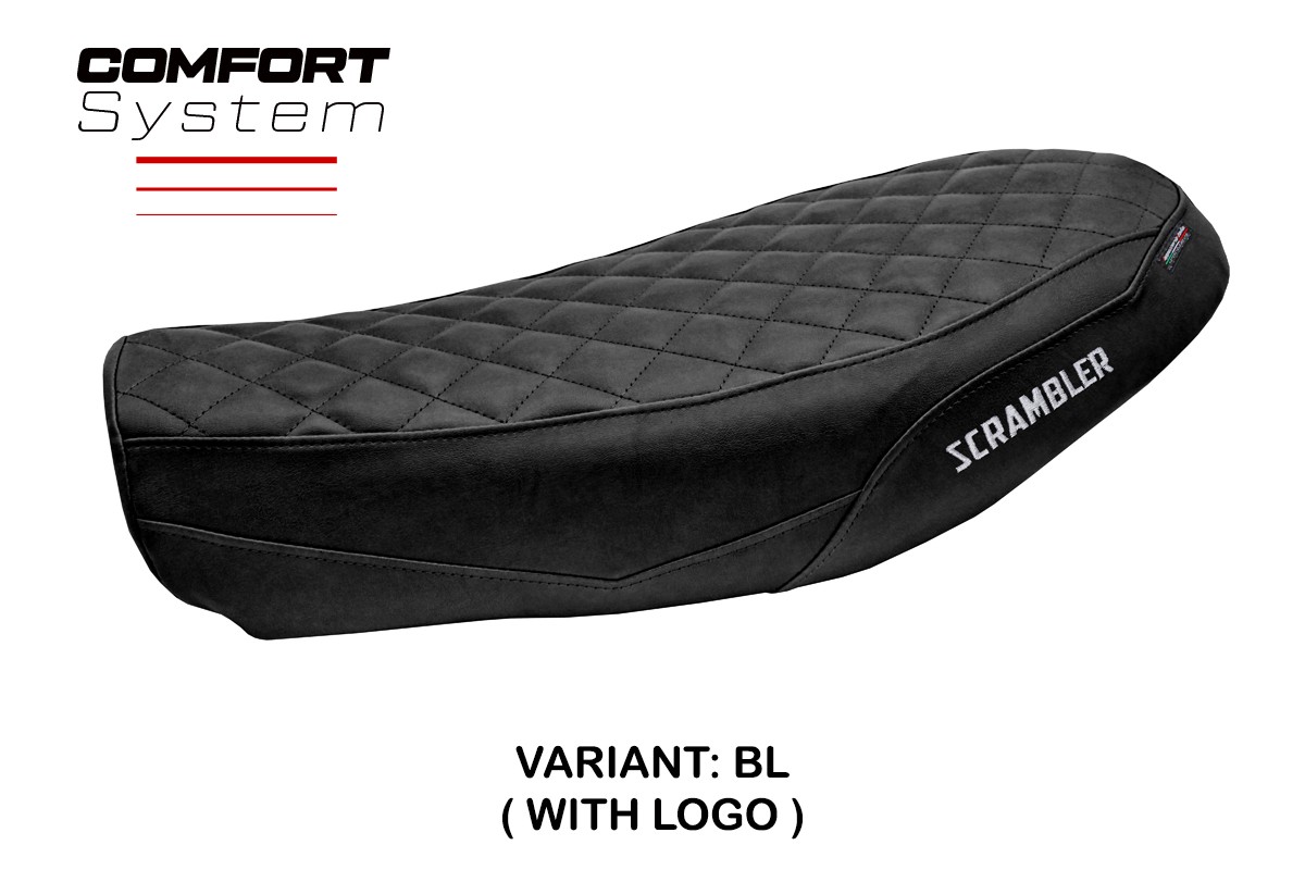 TPZ Antigua Comfort black Saddle covering Logo Ducati Scrambler Urban Motard 2022-2024