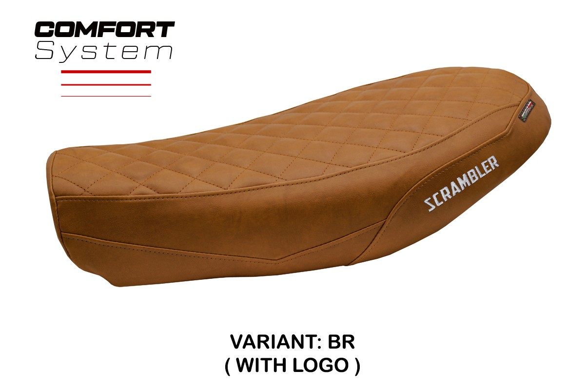 TPZ Antigua Comfort brown Saddle covering Logo Ducati Scrambler Urban Motard 2022-2024