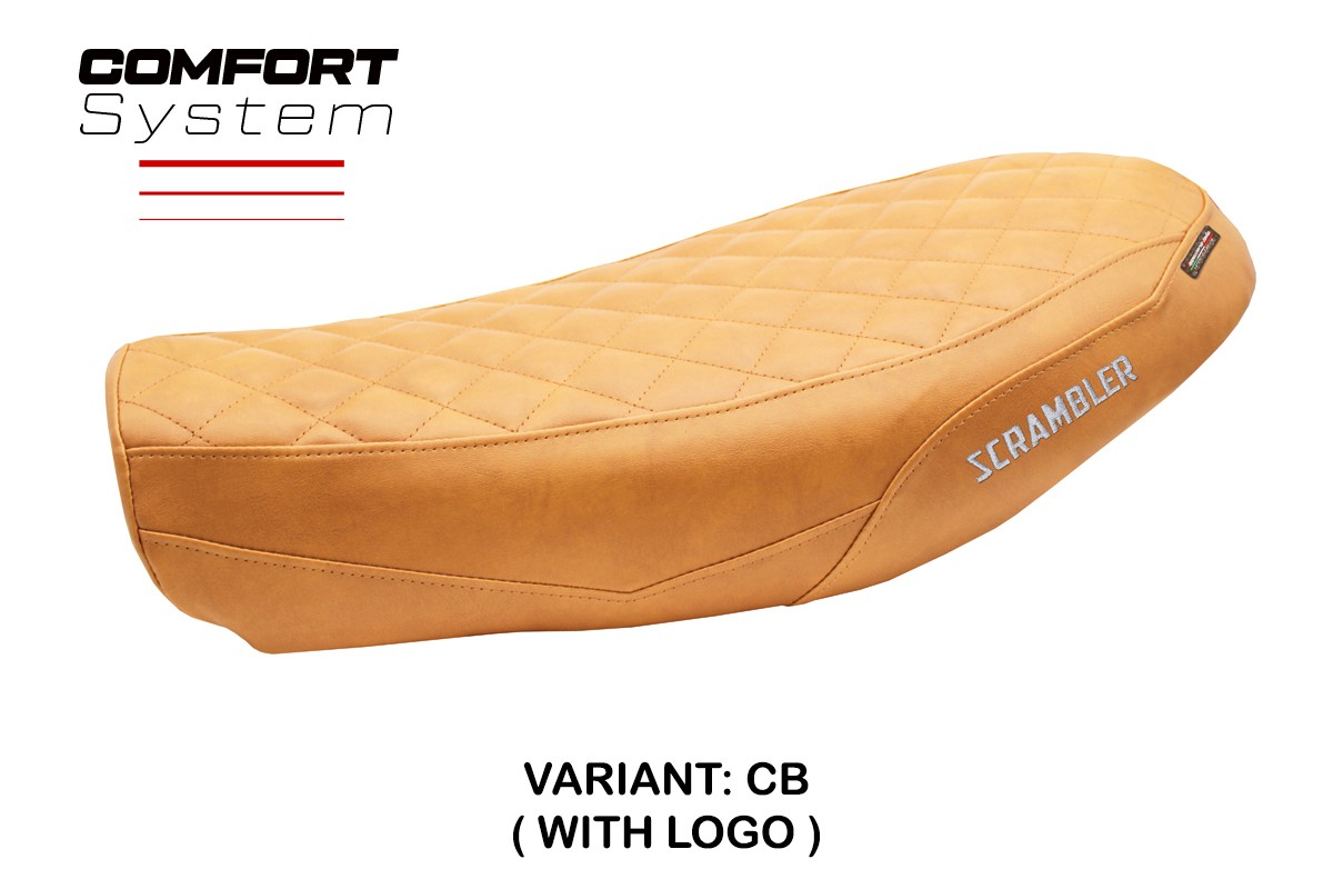 TPZ Antigua Comfort camel Saddle covering Logo Ducati Scrambler Urban Motard 2022-2024