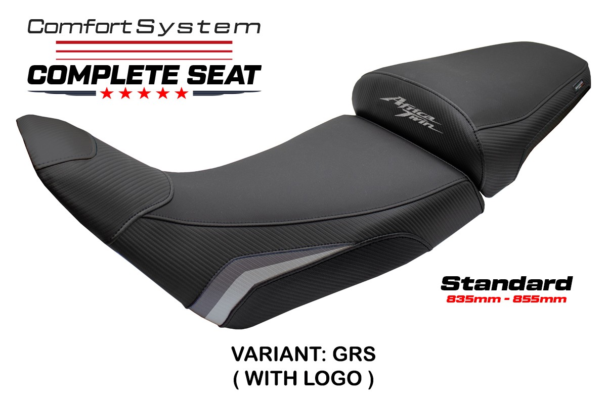 TPZ Asmara - Standard Comfort grey-Silver Complete saddle Logo Honda Africa Twin 1100 2020-2025
