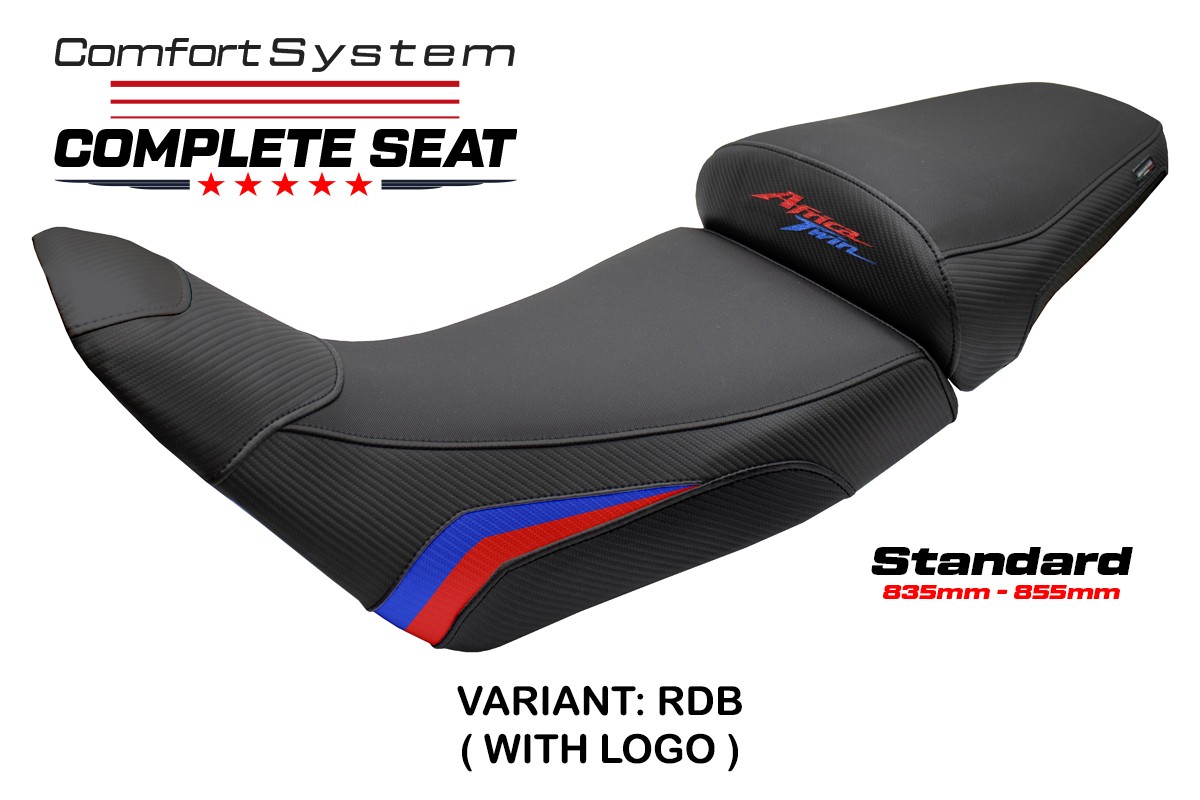 TPZ Asmara - Standard Comfort red-blue Complete saddle Logo Honda Africa Twin 1100 2020-2025