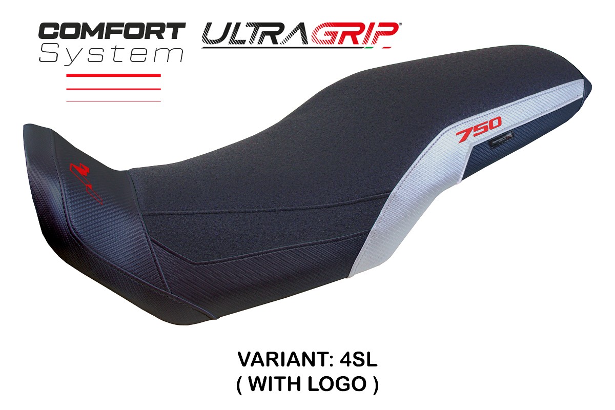 Rivestimento sella TPZ Malmo Comfort Ultragrip Logo argento Honda Transalp 750 2023-2025
