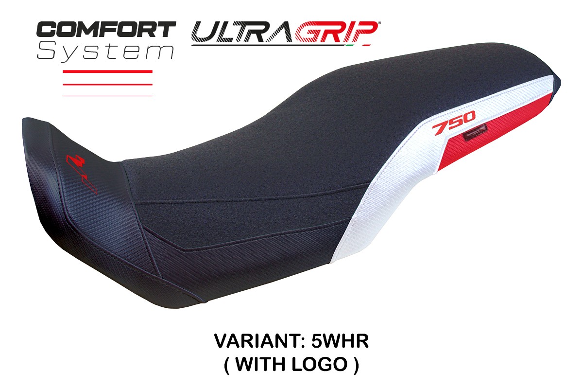 Rivestimento sella TPZ Malmo Comfort Ultragrip Logo bianco-rosso Honda Transalp 750 2023-2025