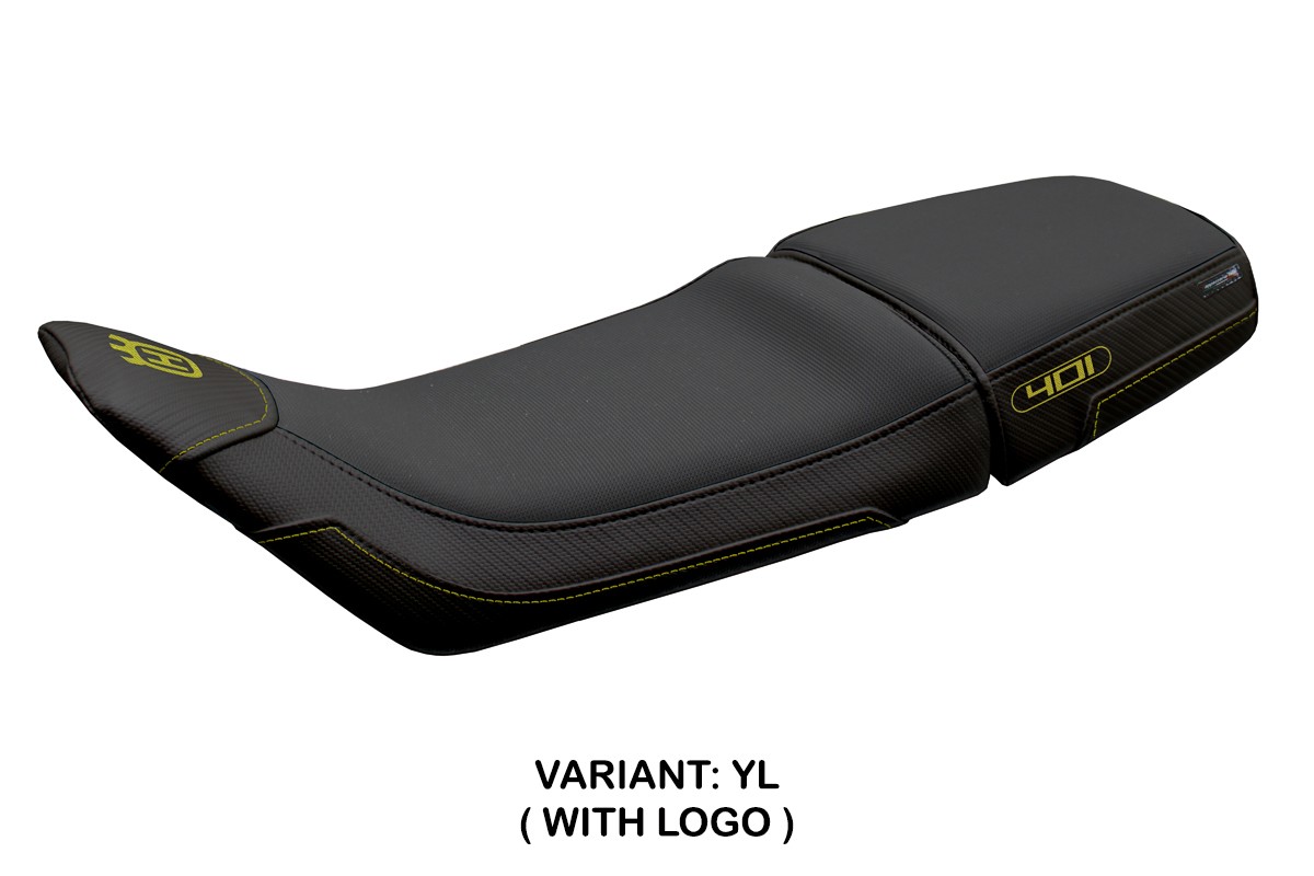 Rivestimento sella TPZ Solna Logo giallo Husqvarna Svartpilen 401 2018-2023