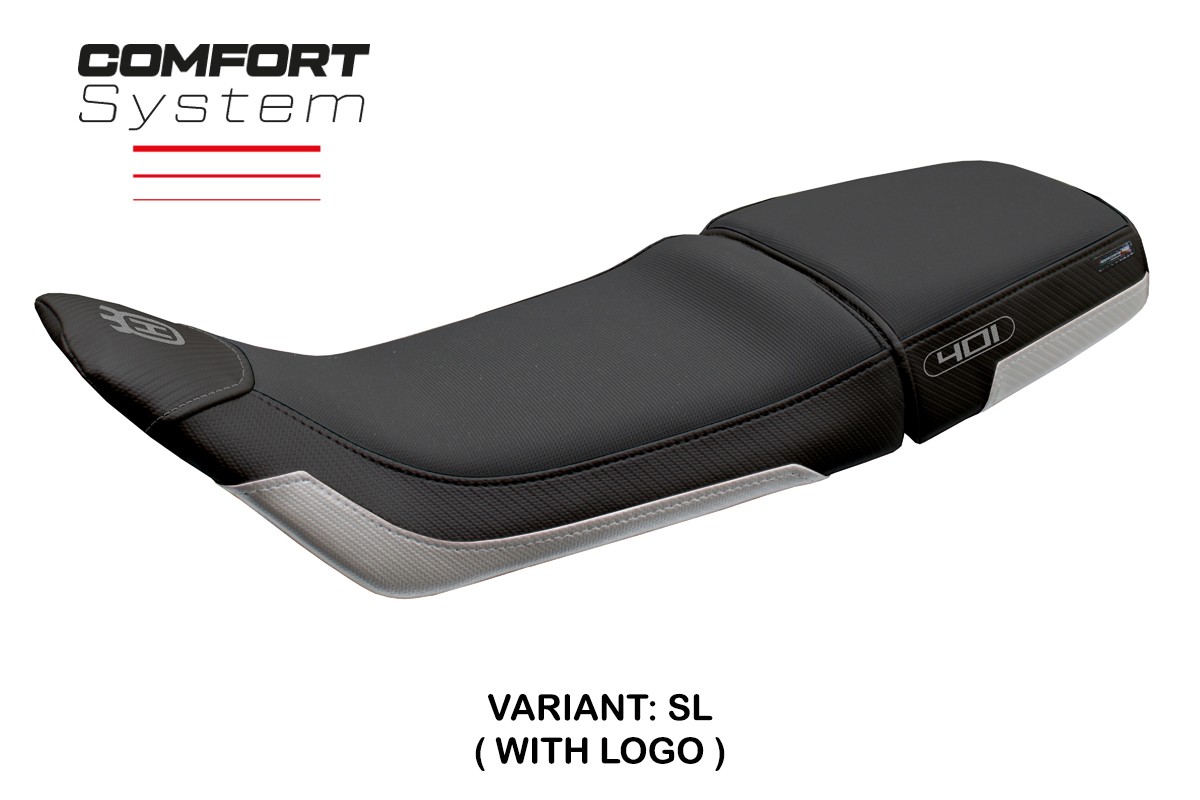 Rivestimento sella TPZ Solna Comfort Logo argento Husqvarna Svartpilen 401 2018-2023
