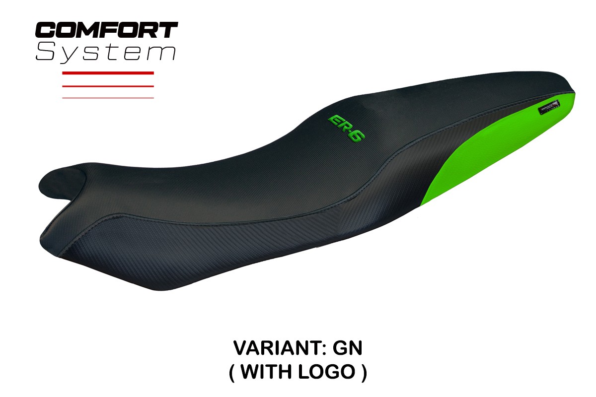 Rivestimento sella TPZ London Comfort Logo verde Kawasaki ER6N/ER6F 2005-2011