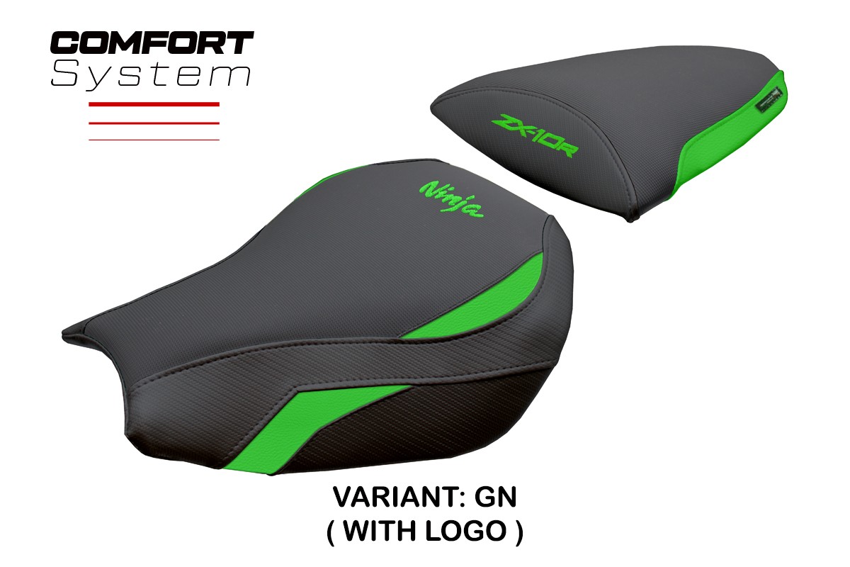 Rivestimento sella TPZ Goku Comfort Logo verde Kawasaki ZX10R Ninja 2006-2007