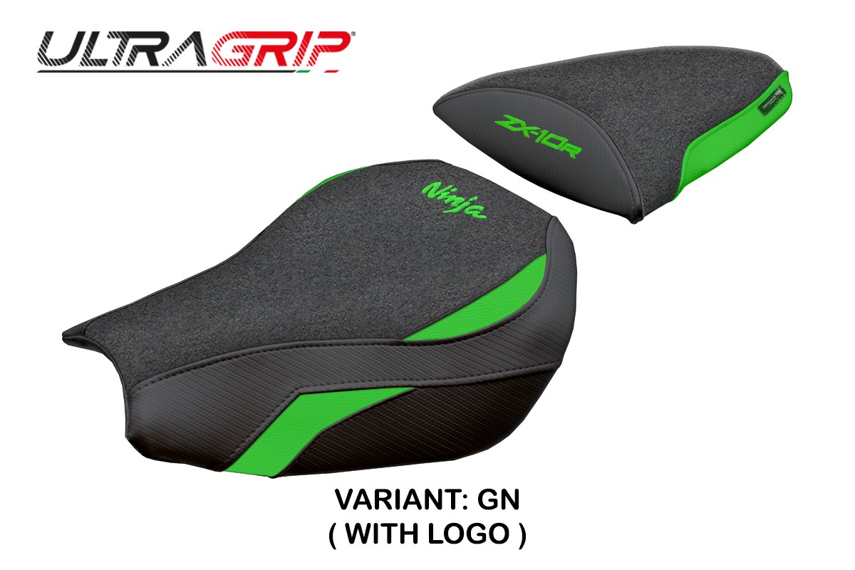 TPZ Goku Ultragrip green Saddle covering Logo Kawasaki ZX10R Ninja 2006-2007