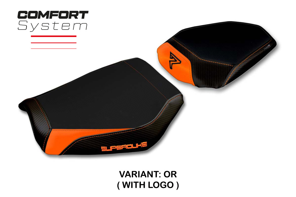 TPZ Kalix Comfort orange Saddle covering Logo KTM SuperDuke 1390R / EVO 2024-2025