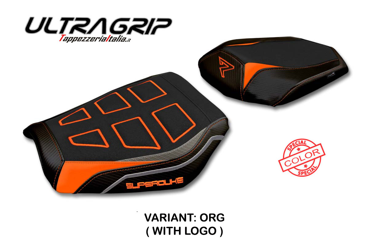 TPZ Kalix Ultragrip orange-gray Saddle covering Logo KTM SuperDuke 1390R / EVO 2024-2025
