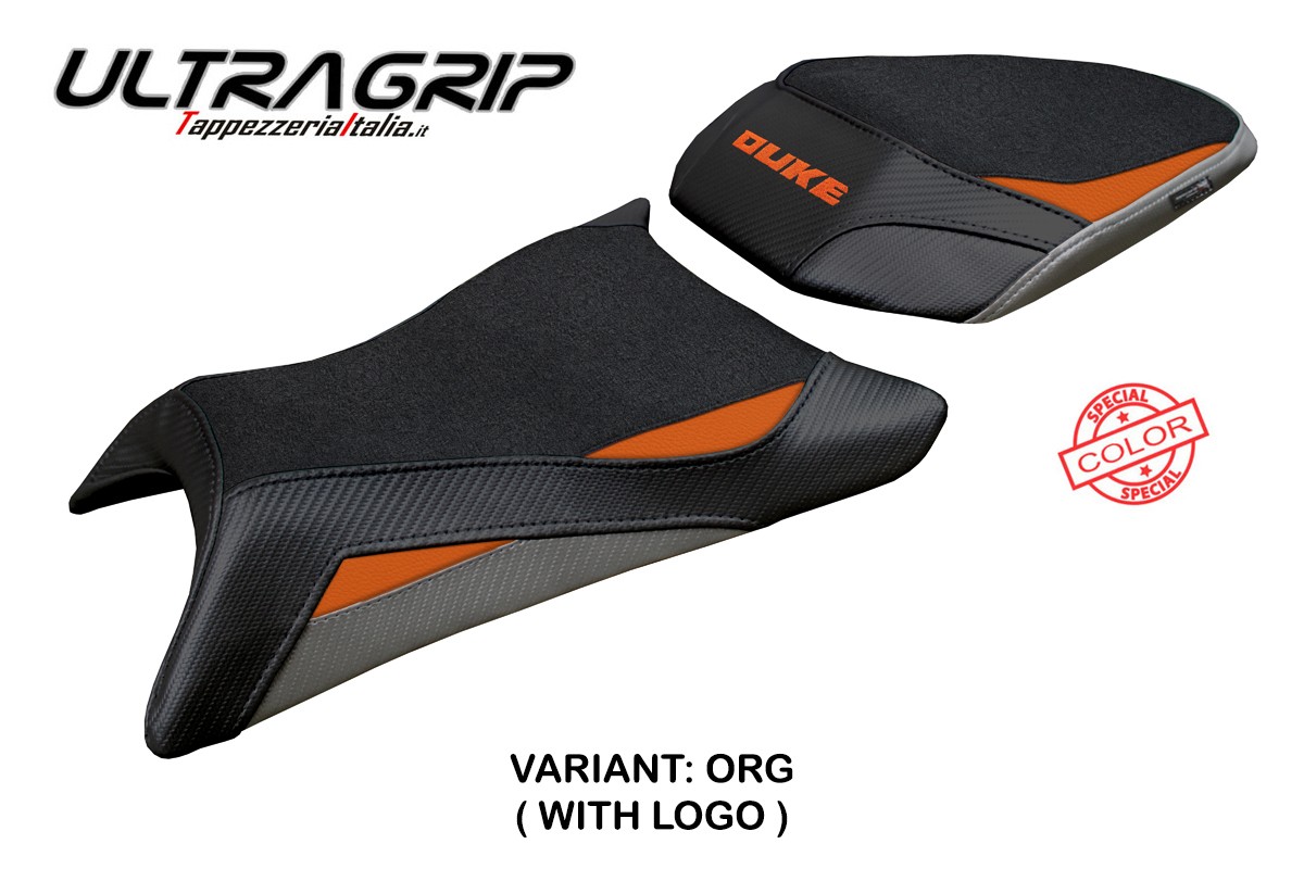 Rivestimento sella TPZ Mora Ultragrip Logo arancio-grigio KTM Duke 390 2024-2025