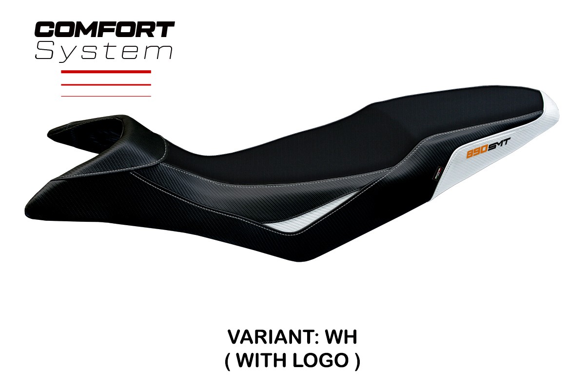 TPZ Karma Comfort white Saddle covering Logo KTM 890 SMT 2023-2025