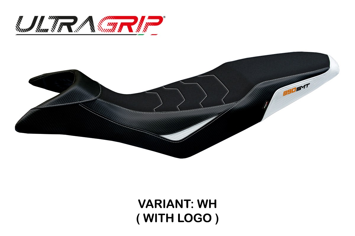 TPZ Karma Ultragrip white Saddle covering Logo KTM 890 SMT 2023-2025