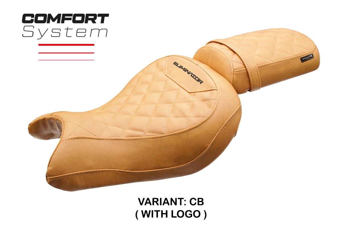 Rivestimento sella TPZ Mutsu Comfort Logo cammello Kawasaki Eliminator 500 2024-2025