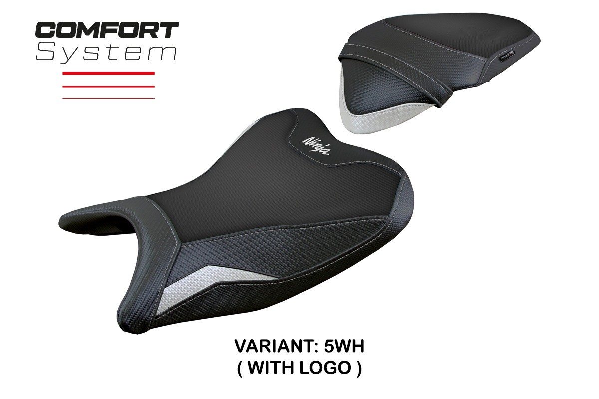 Rivestimento sella TPZ Rainha Comfort Logo bianco Kawasaki Ninja 250 2018-2019