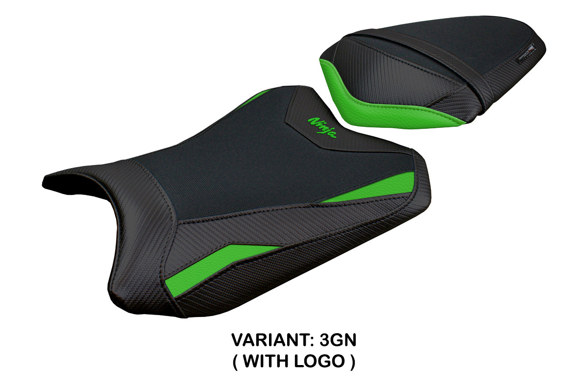 TPZ Aliko green Saddle covering Logo Kawasaki Ninja 300 2013-2017
