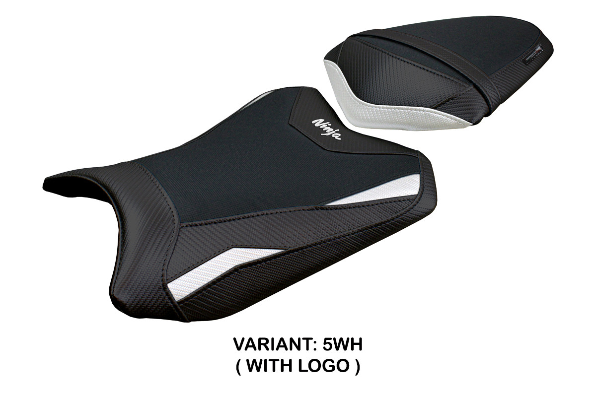 TPZ Aliko white Saddle covering Logo Kawasaki Ninja 300 2013-2017