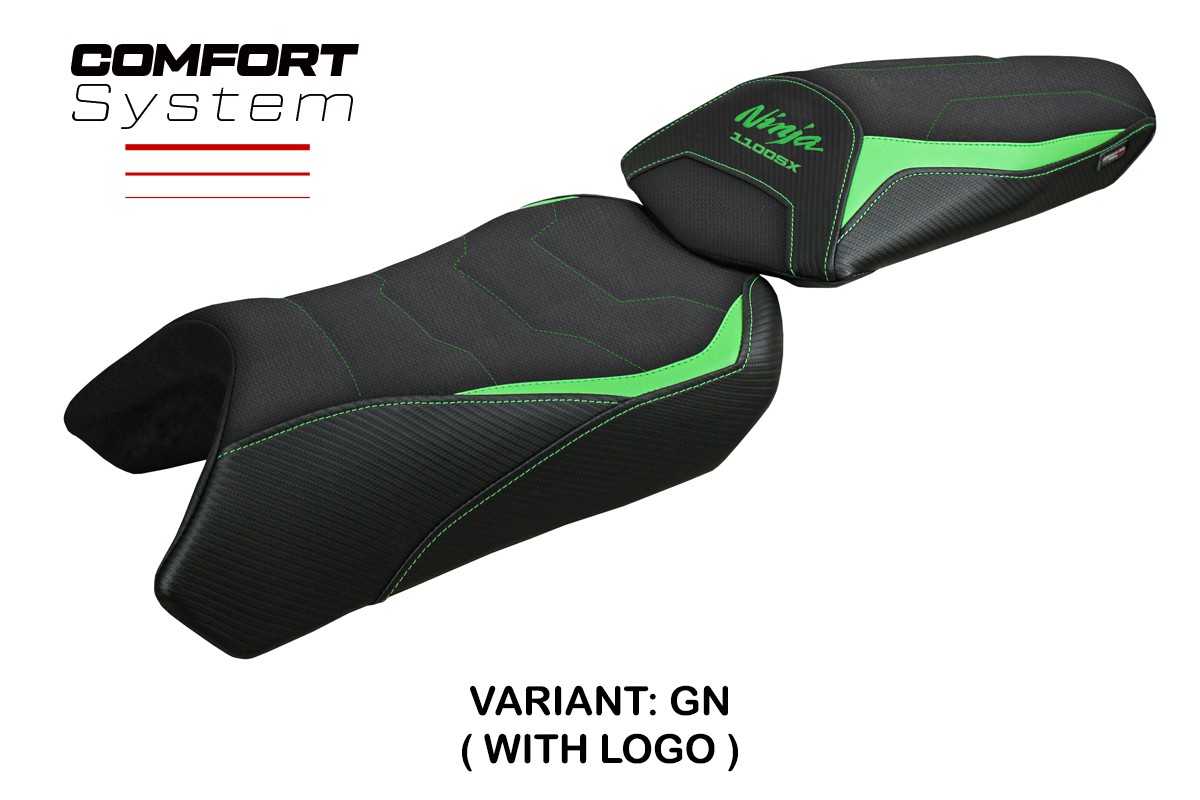 Rivestimento sella TPZ Geisha Comfort Logo verde Kawasaki Ninja 1100SX 2025