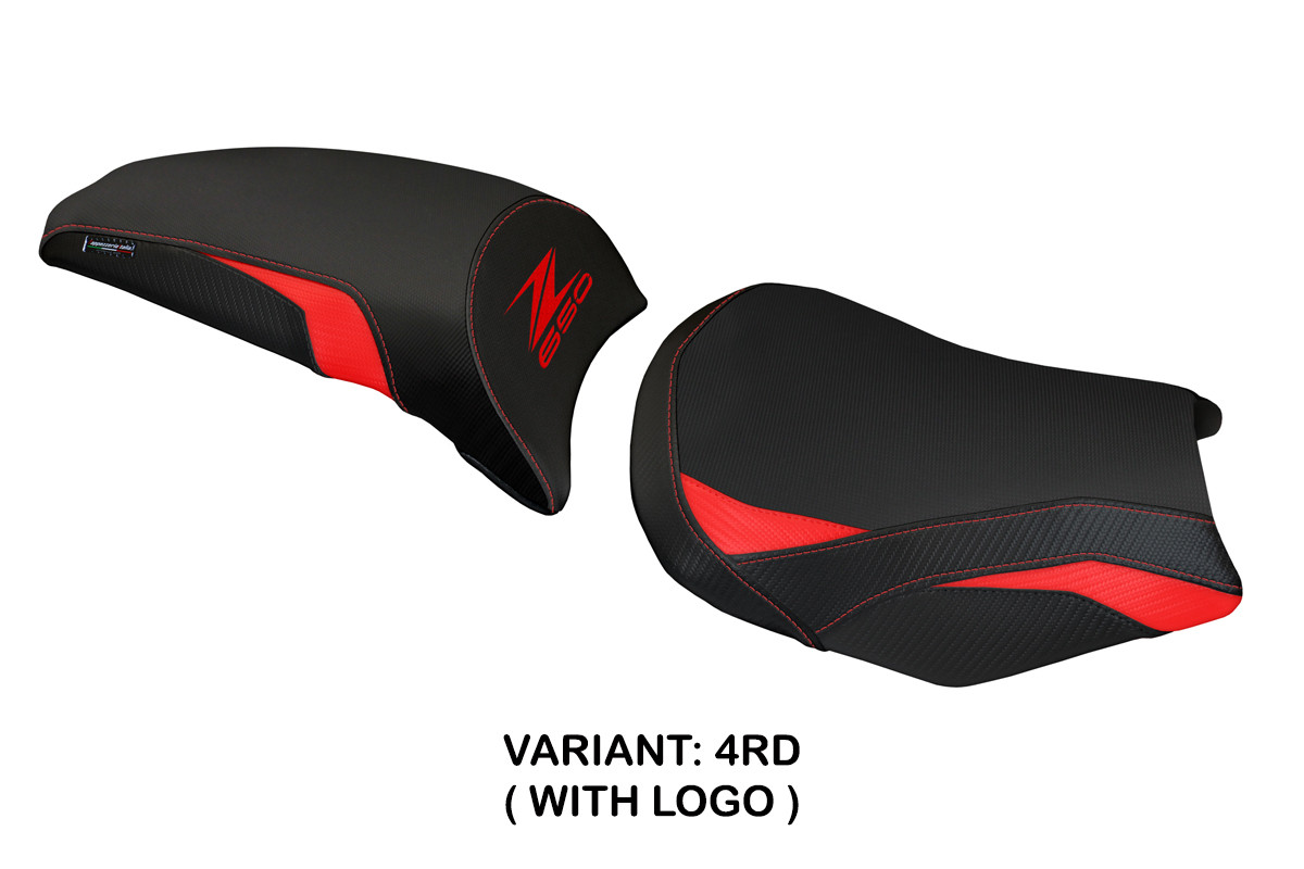 Rivestimento sella TPZ Cave 1 Logo rosso Kawasaki Z650 2017-2025